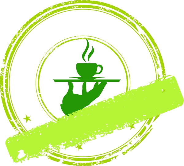 卡通綠色咖啡杯圖標(biāo)矢量元素