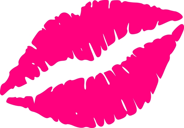 女子粉红色性感嘴唇创意矢量图形
