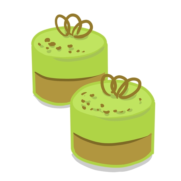 美食绿色蛋糕卡通