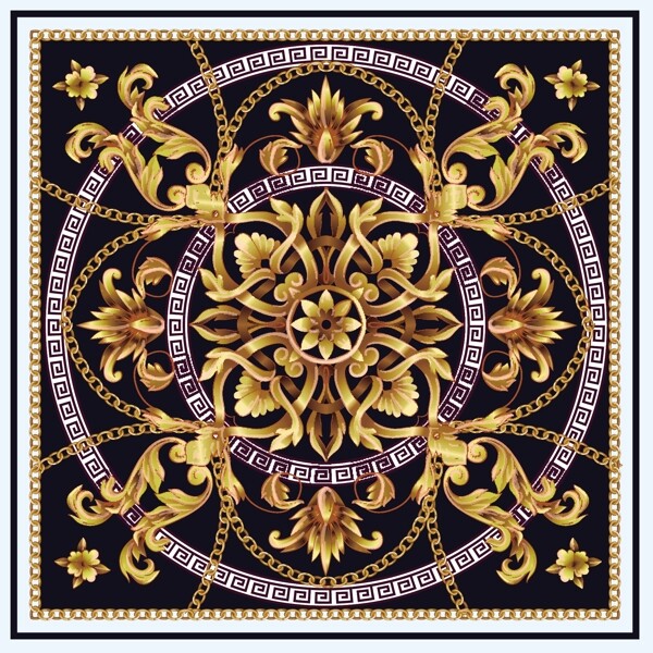 欧式花纹方巾图片