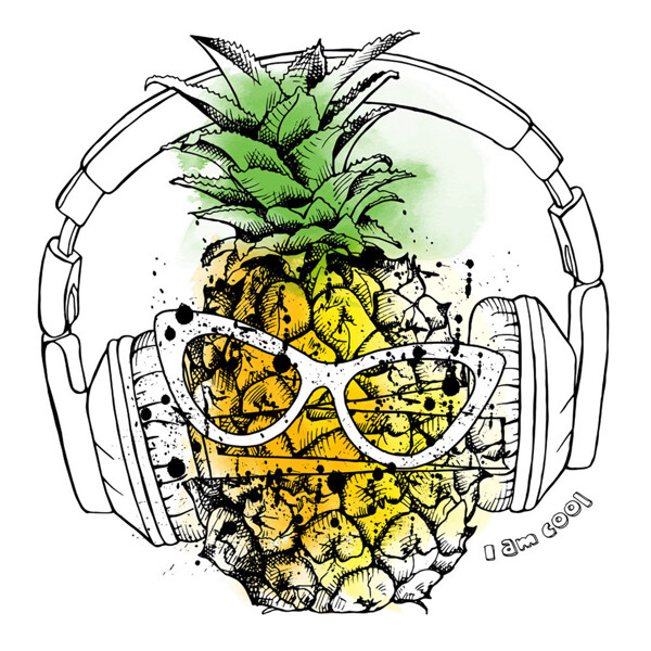 素描菠萝插图图片1