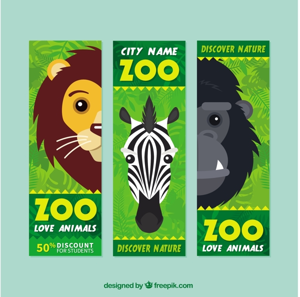 野生动物出售横幅参观动物园