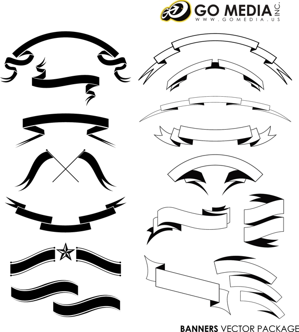 GoMedia出品矢量素材的旗帜