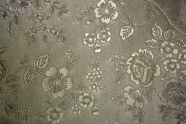 西式花卉压纹墙纸
