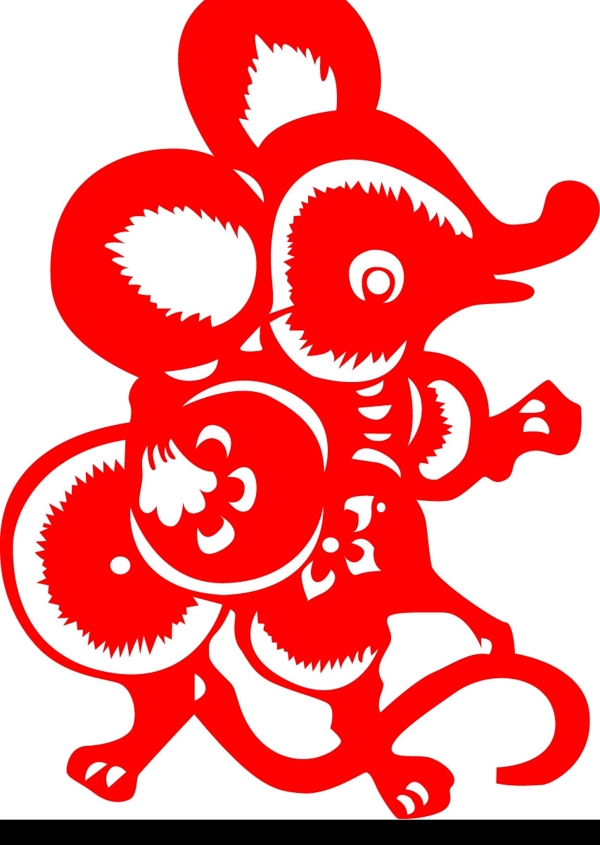 剪紙鼠圖片