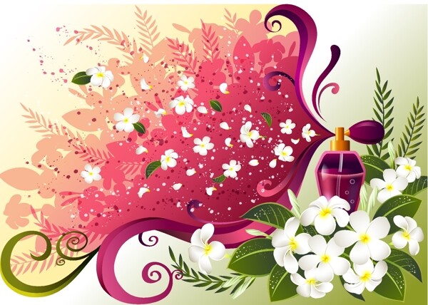 香水白花創(chuàng)意素材