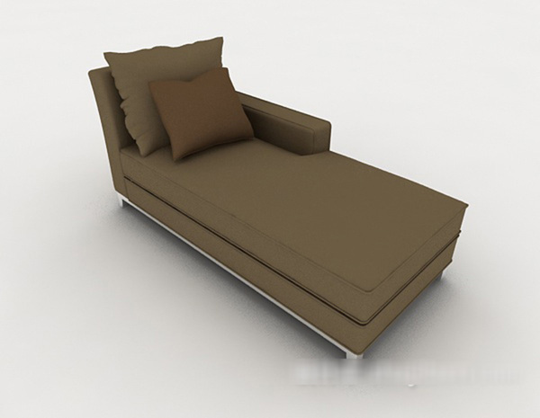 棕色休闲沙发躺椅3d模型下载