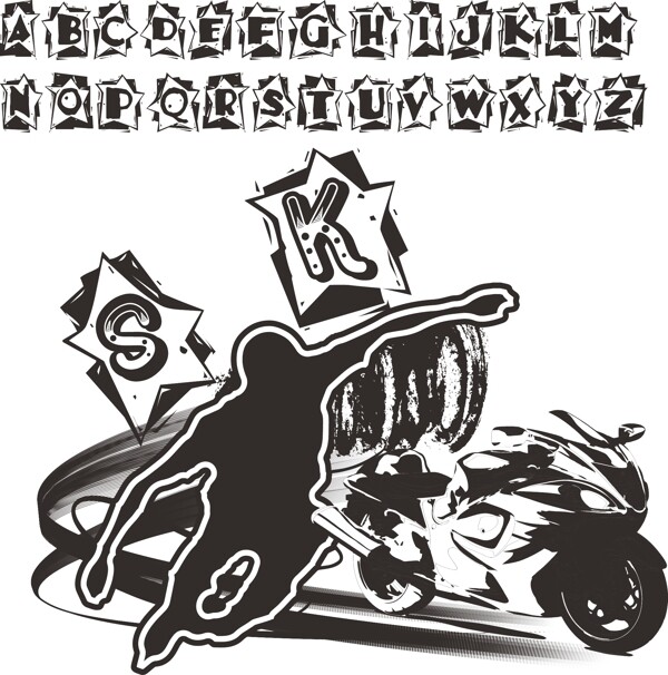 sk轮滑飚车标志图片
