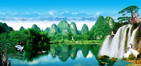风景装饰背景墙
