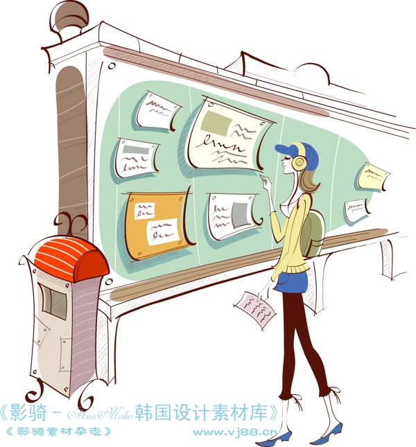 城市時尚生活矢量人物AI0171