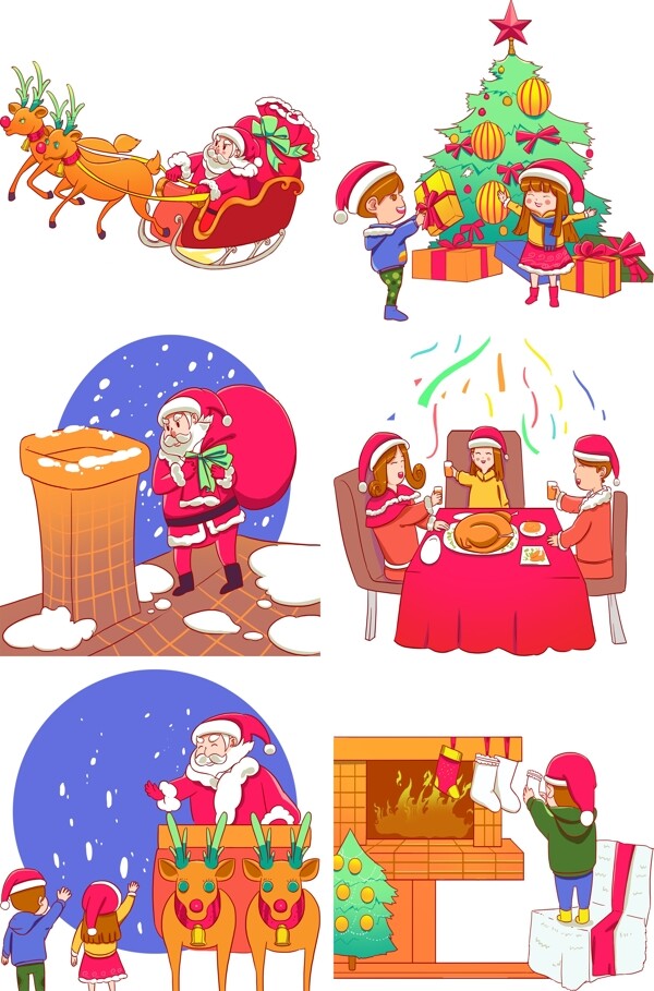 圣诞节圣诞老人圣诞树孩子们圣诞故事