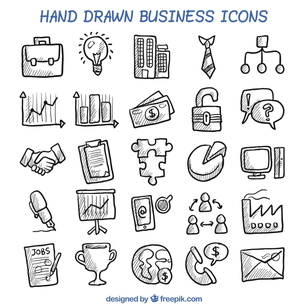 手工绘制的商业图标