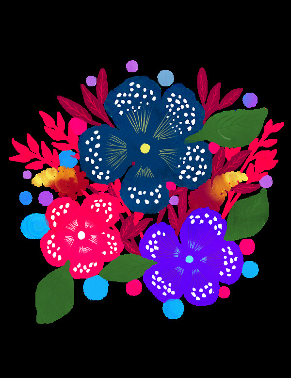 水彩花