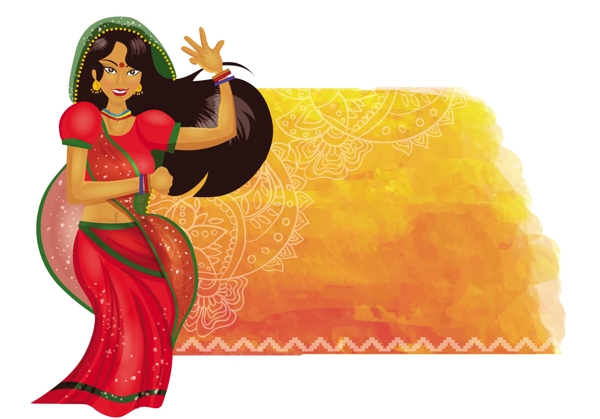 印度女子舞蹈背景