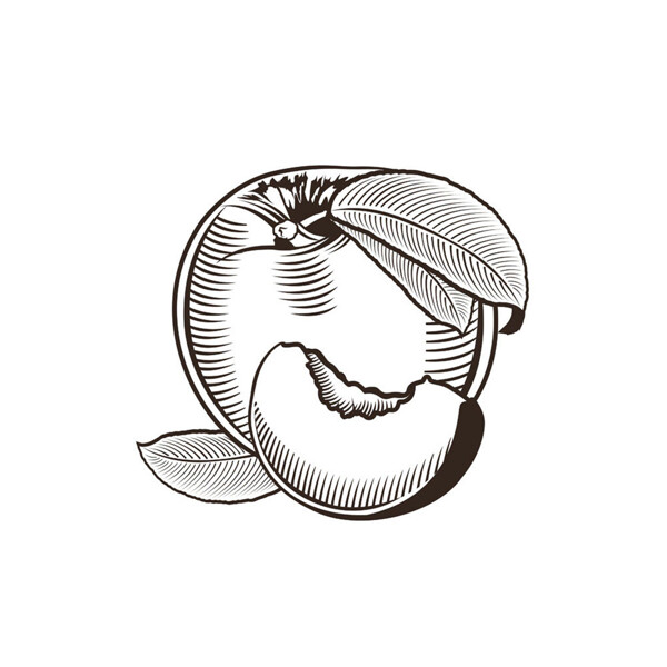素描桃子漫畫(huà)圖片