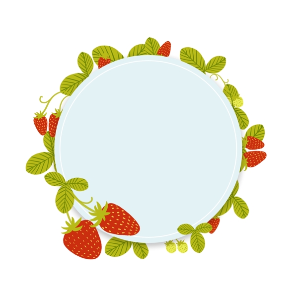 春夏季草莓边框2