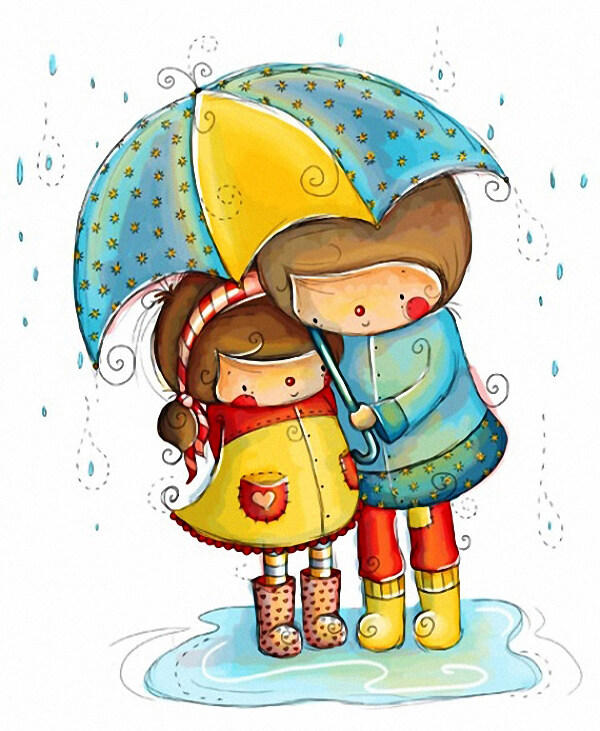 位圖女童童裝人物情侶雨傘免費(fèi)素材