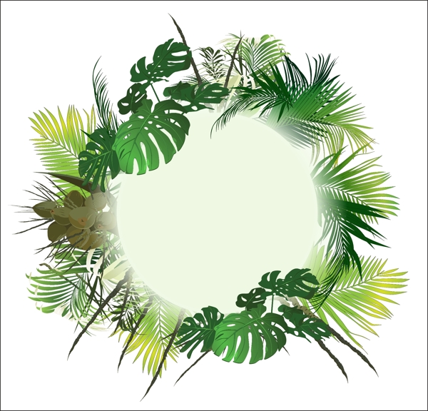 绿色清新植物插画
