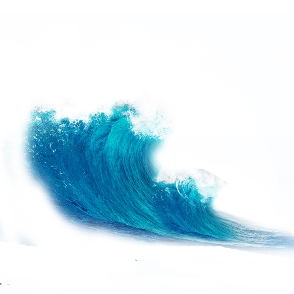 海面蓝色海浪白色浪花元素