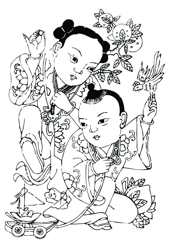 國(guó)畫人物圖案圖片