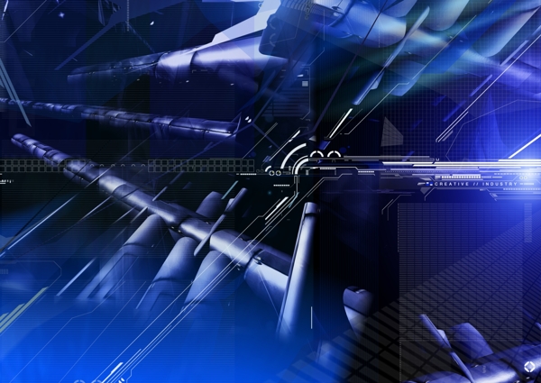 数码游戏背景设计psd分层素材深蓝元素