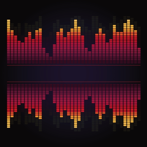 紅色幾何音樂卡通矢量素材