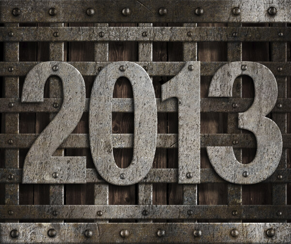 创意2013金属质感字体图片