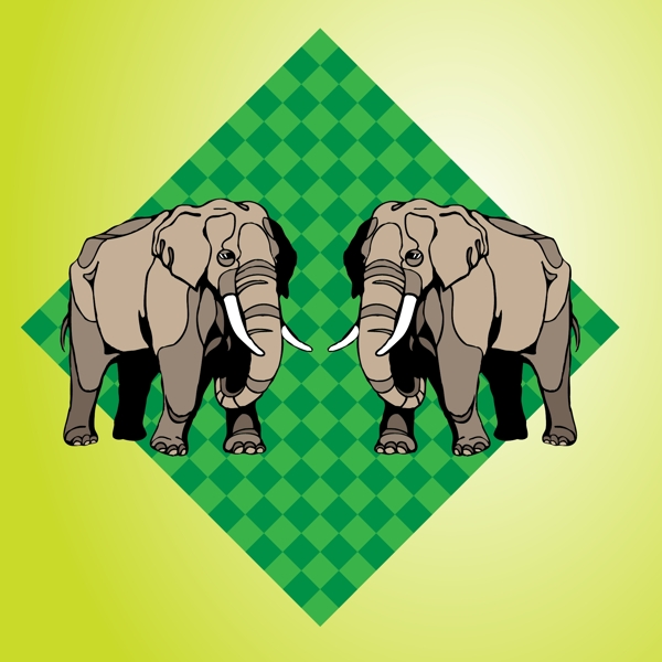 印花矢量圖靚仔裝動物T恤圖案大象免費素材