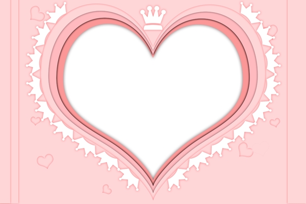 女王节粉色心形边框