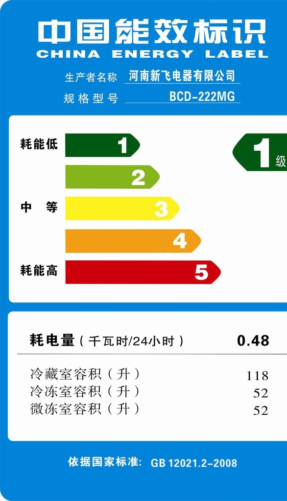 中国能效标识冰箱图片