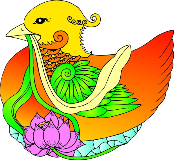 鳥(niǎo)獸吉祥插圖裝飾