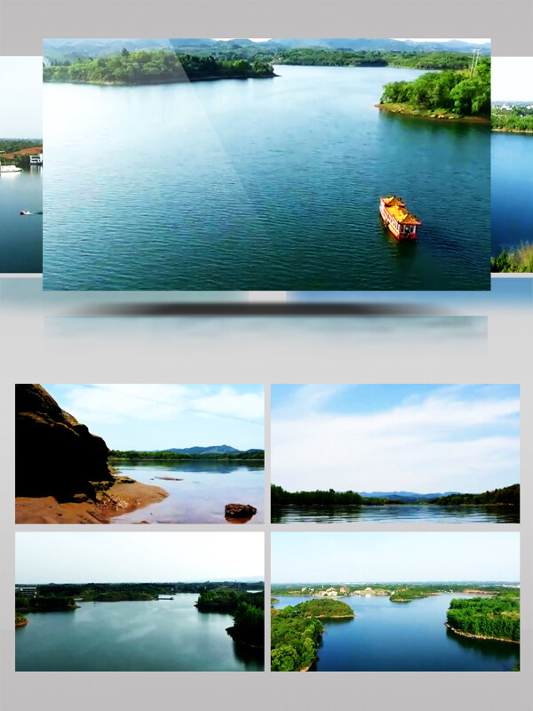 航拍成都龙泉湖美丽风景