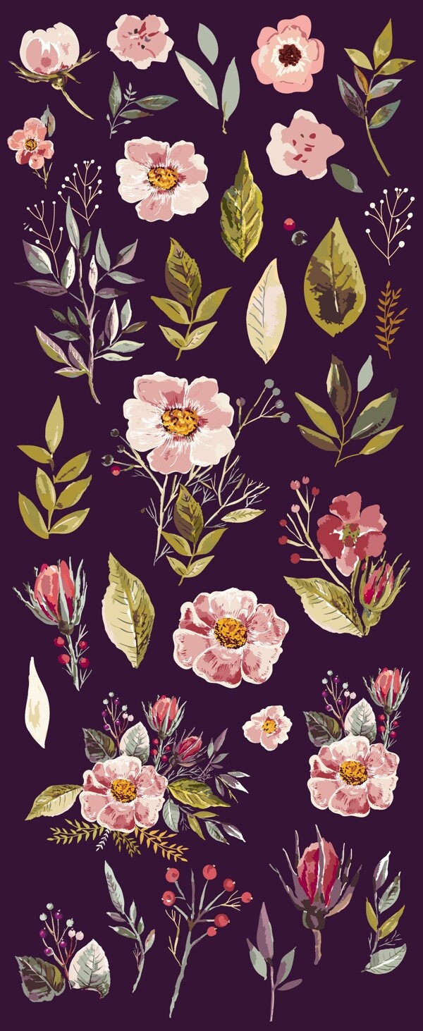 水彩繪花朵插畫(huà)