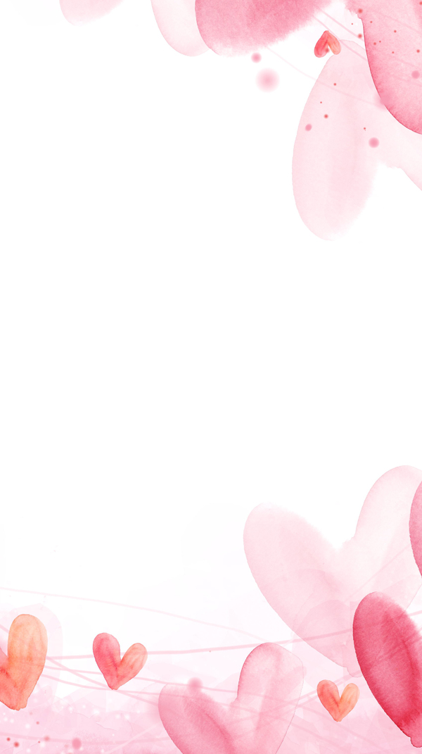 浪漫粉色心形花瓣H5背景素材