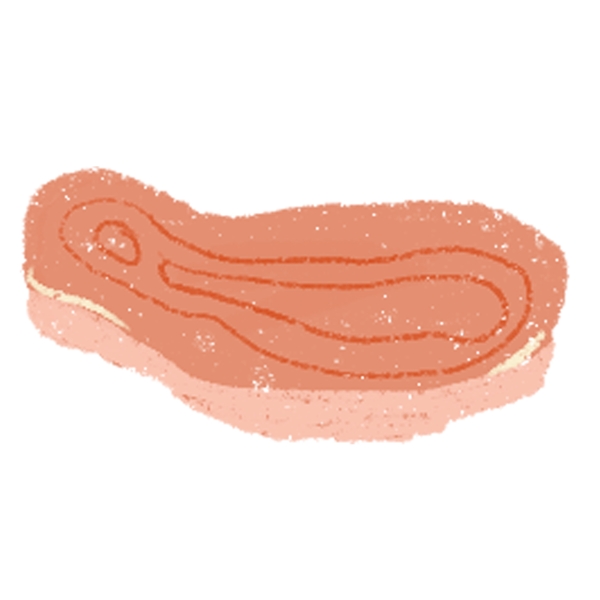 一块卡通的猪肉
