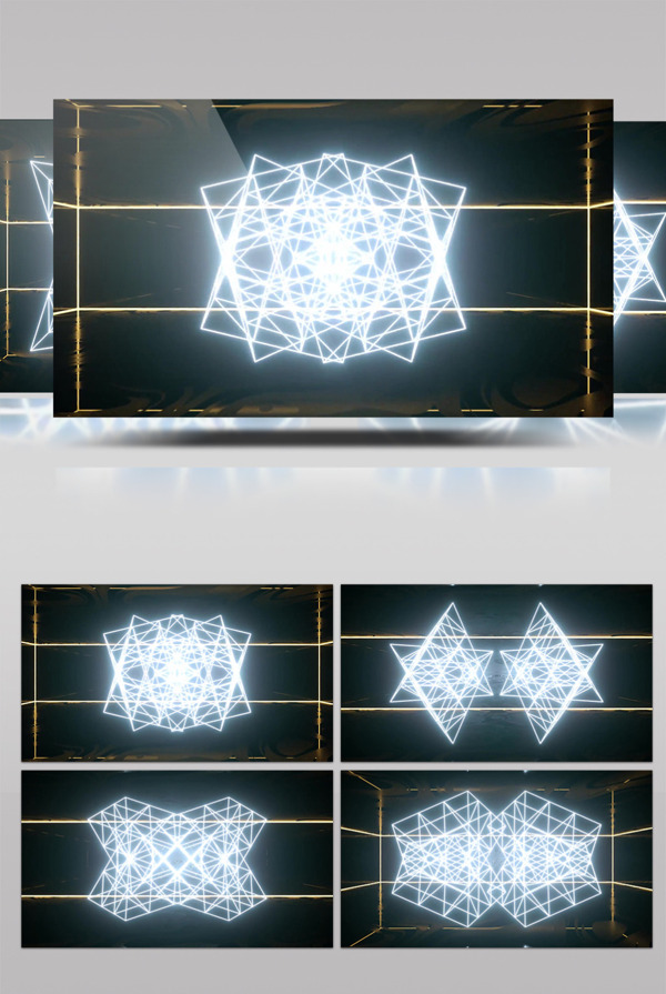 白光几何变换动态视频素材
