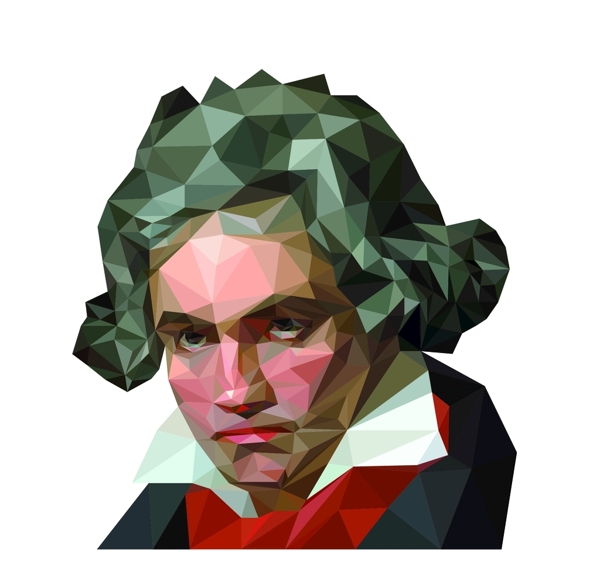 贝多芬几何色块头像