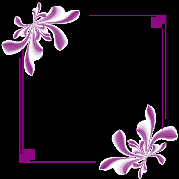 紫色時尚花朵邊框