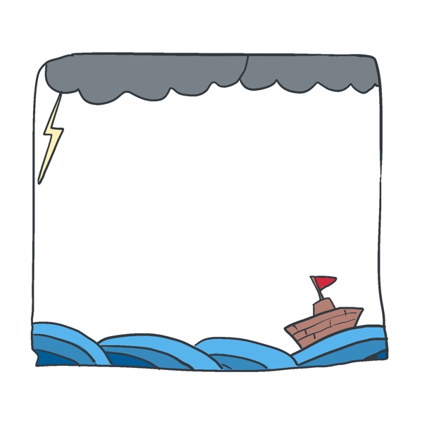 帆船漂亮的边框插画