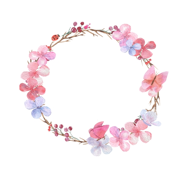 水彩花環(huán)