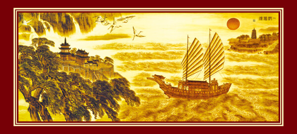 金黃色國(guó)畫圖片