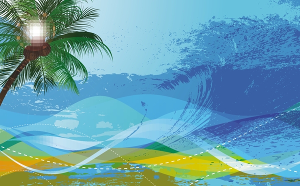 棕櫚樹矢量夏季背景