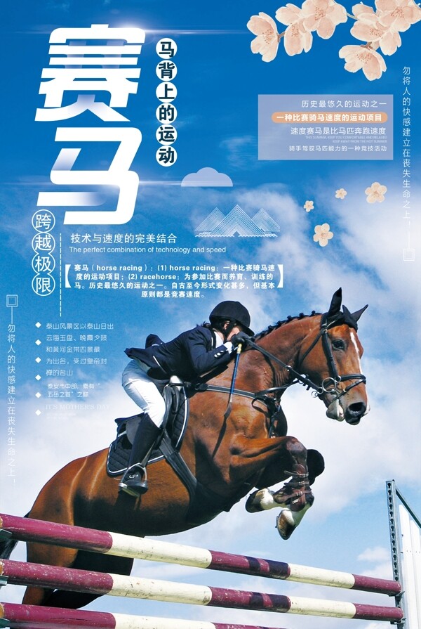 奔放的运动赛马体育海报