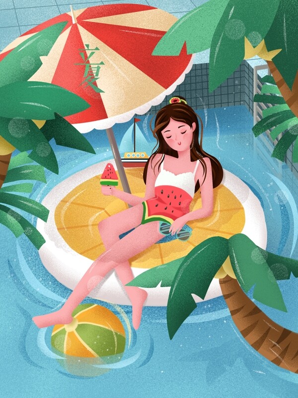 原創(chuàng)手繪插畫(huà)二十四節(jié)氣立夏