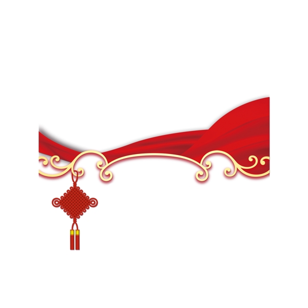红色中国节布料