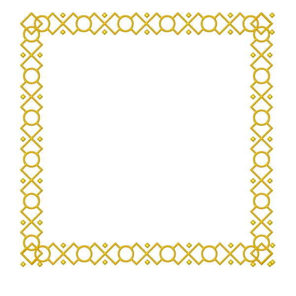 简约美观金色花纹创意方形边框