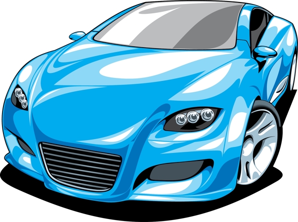 彩色的跑車元素矢量素材01