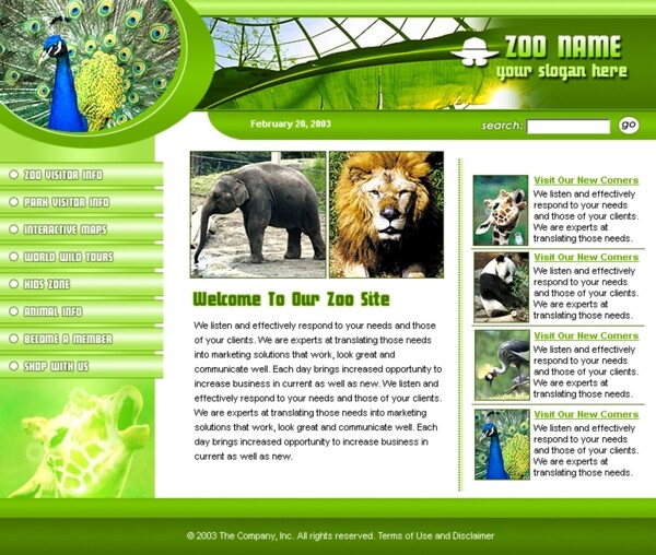欧美动物园网站模板