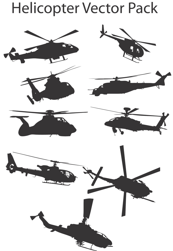 武装直升机剪影图片
