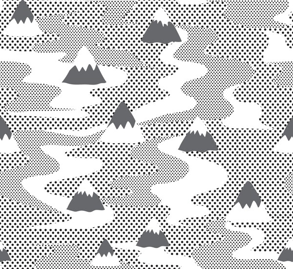 高山流水四方連續(xù)底紋